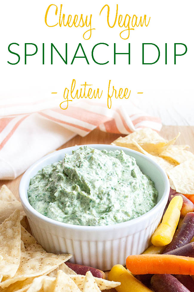 Healthy veggie dip photo with text.