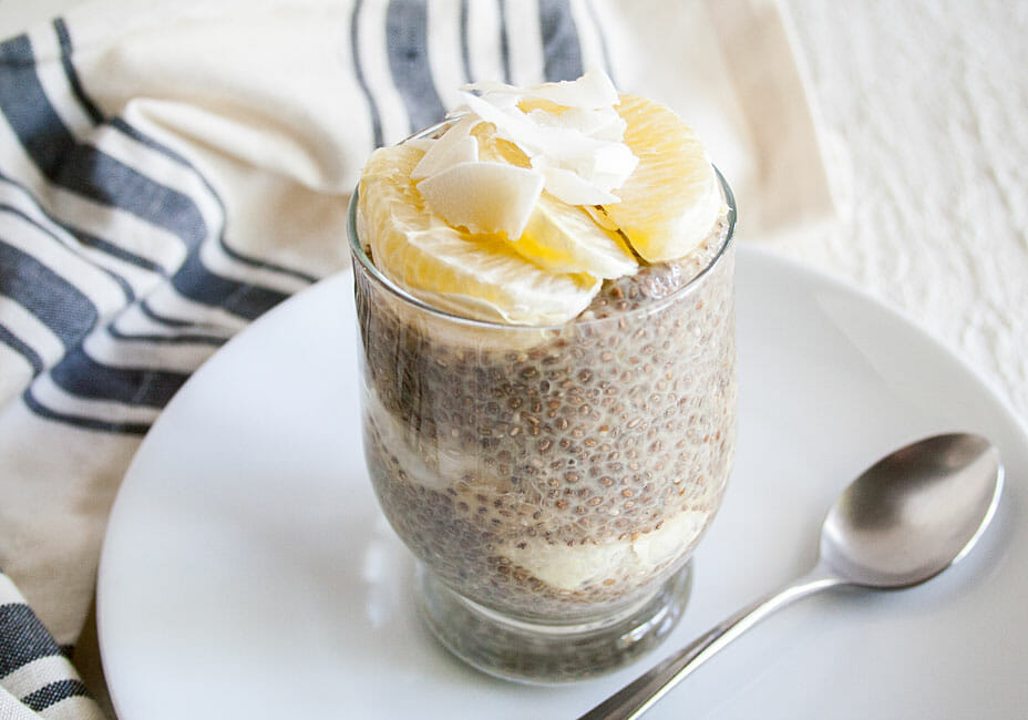 Chia Pudding close up.