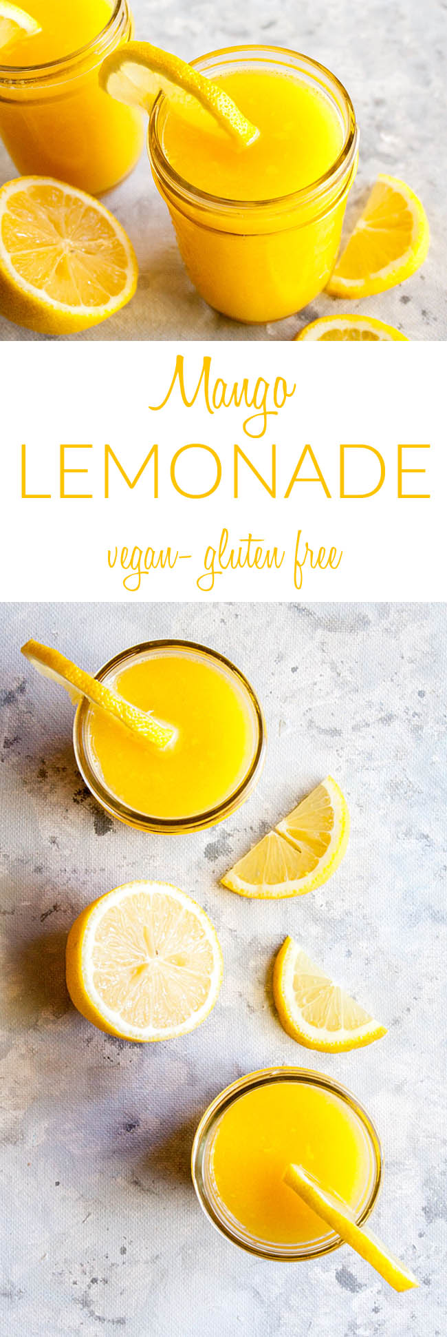 Mango Lemonade collage photo with text.