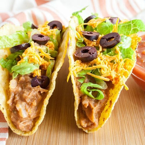 Refried Bean Tacos with Corn