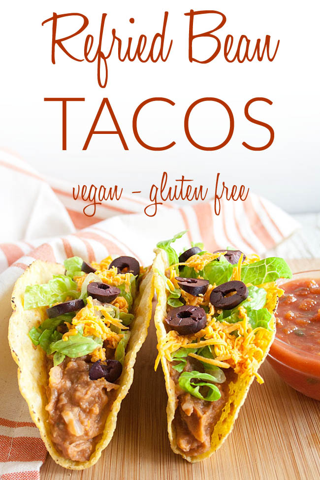 Refried Bean Tacos photo with text.