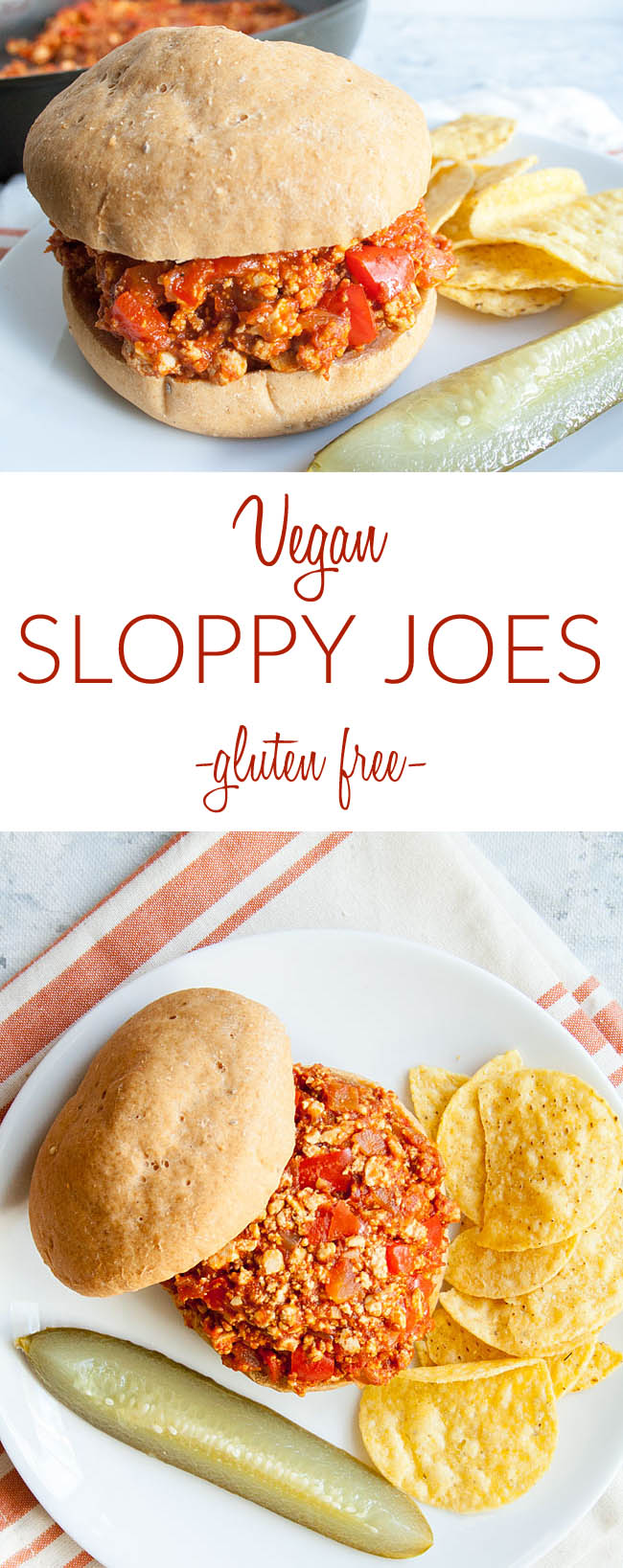 Vegan Sloppy Joes collage photo with text.