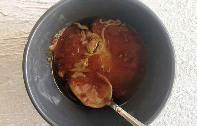 Peanut Sauce ingredients in a bowl.