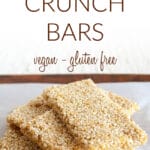 Sesame Crunch Bars photo with text.