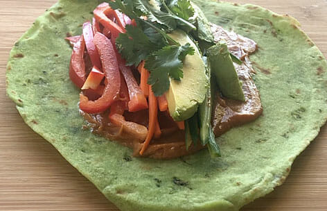 Mango Tofu Wraps with Peanut Sauce - It's a Veg World After All®