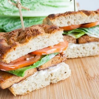 Vegan BLT Focaccia Sandwich