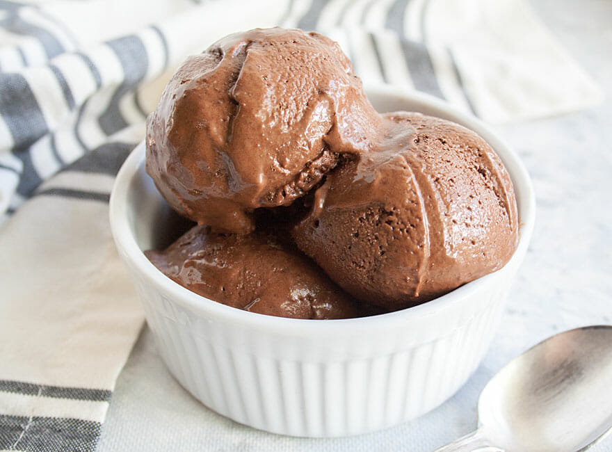 Chocolate Ice Cream in a bowl.
