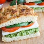 Vegan Avocado Pesto Caprese Sandwich