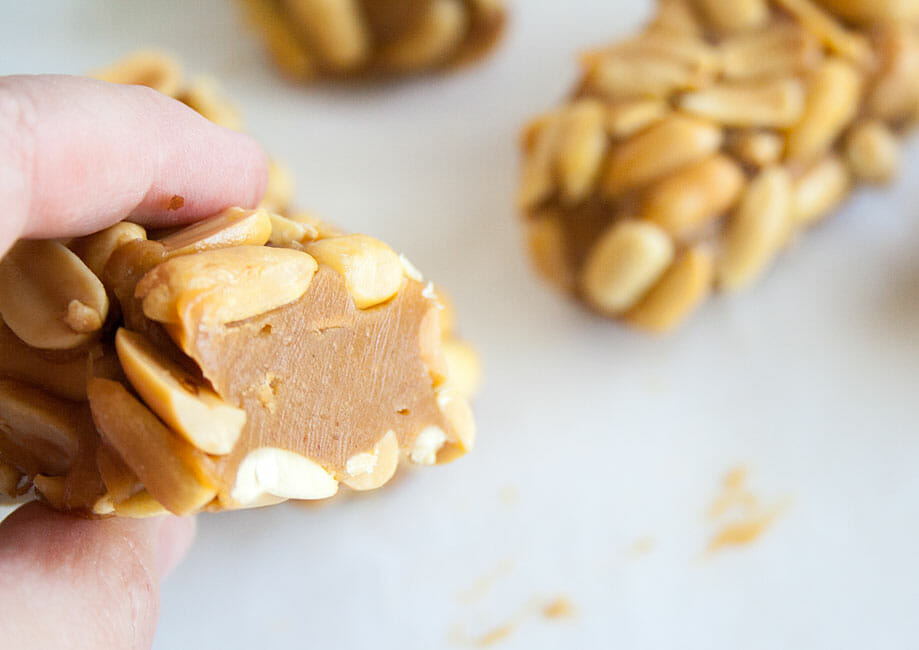 Peanut Bar close up showing the inside.