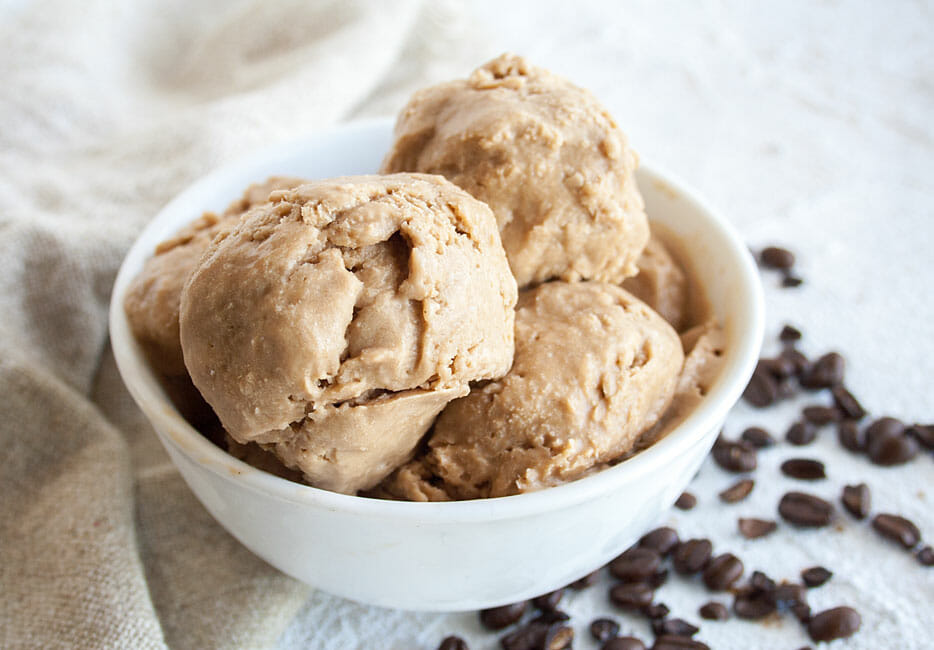 Coffee Ice Cream close up.