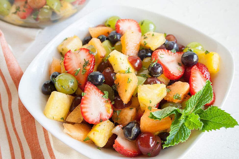 Vegan Fruit Salad in a bowl.
