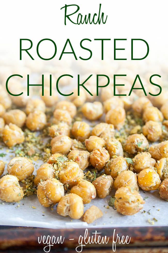 Vegan Roasted Chickpeas photo with text.