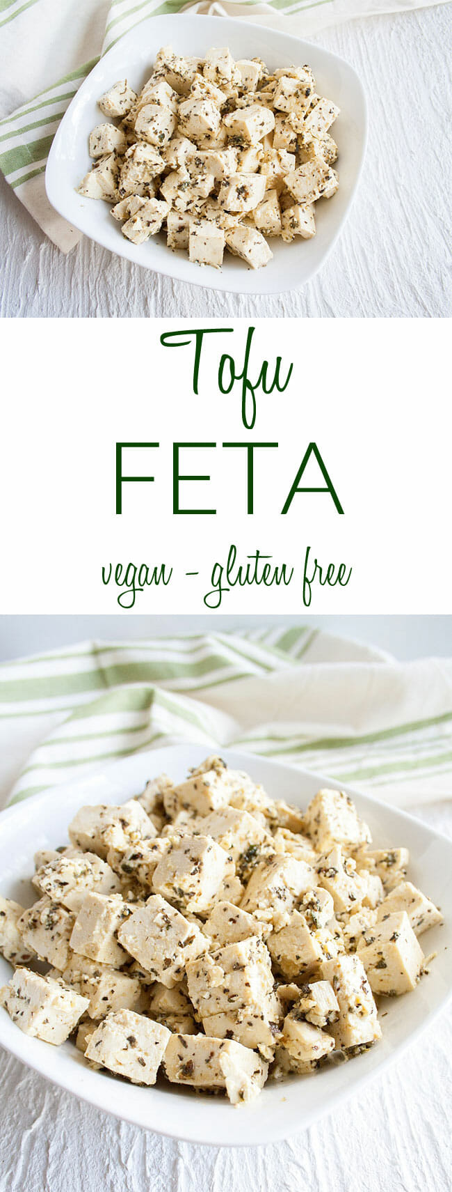 Tofu Feta collage photo with text.