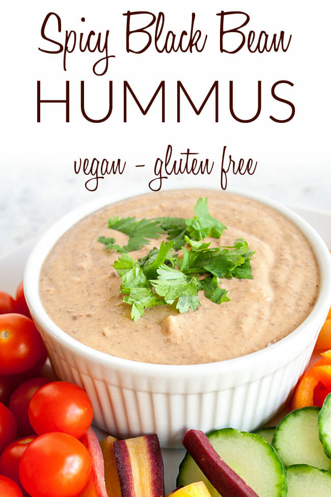 Spicy Black Bean Hummus photo with text.