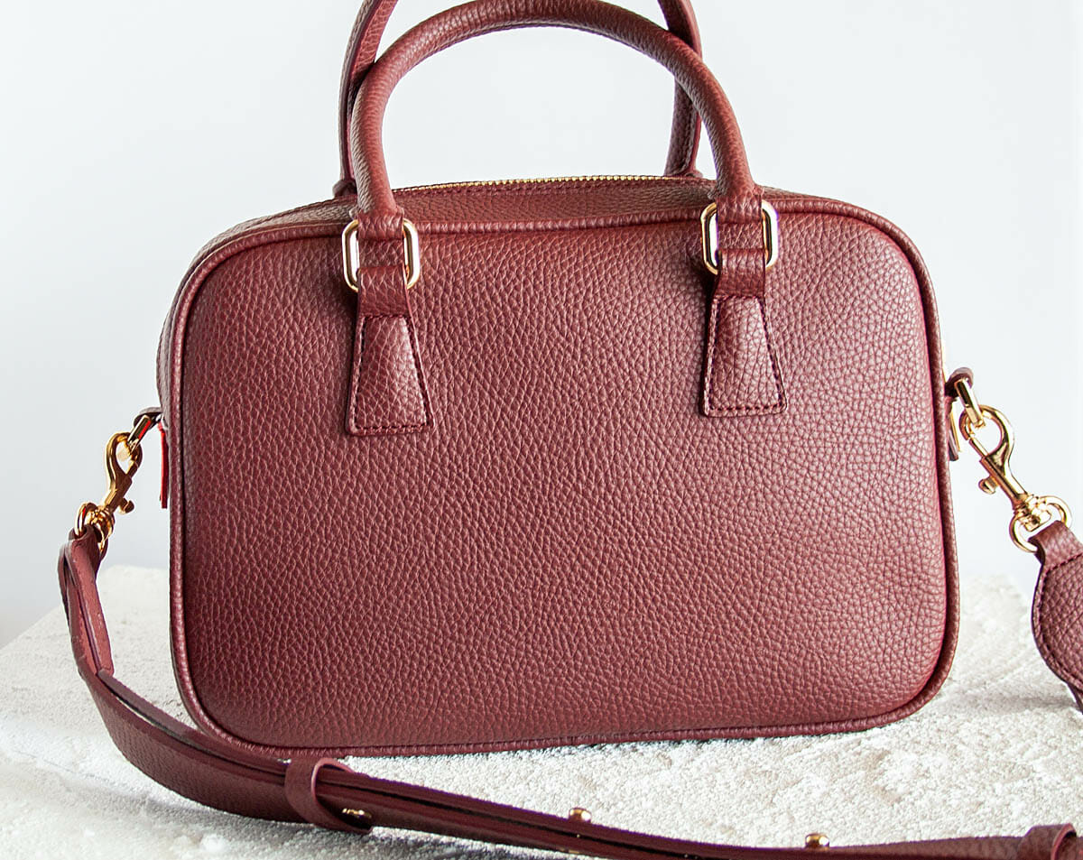 Barton Duffle Tote in bordeaux.