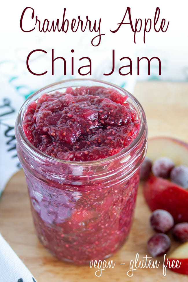 Cranberry Apple Chia Jam photo with text.