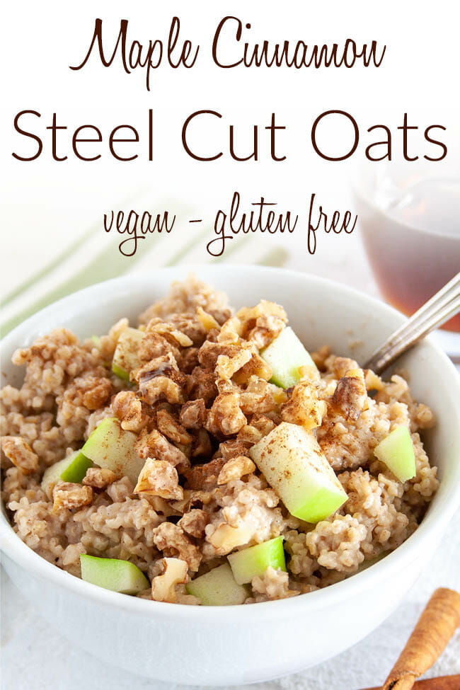Maple Cinnamon Steel Cut Oats photo with text.