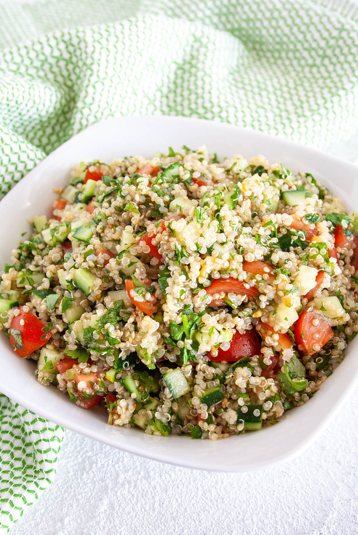 Quinoa Tabbouleh in a bowl.