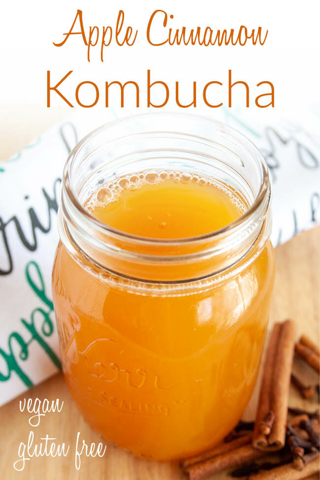 Apple Cinnamon Kombucha photo with text.