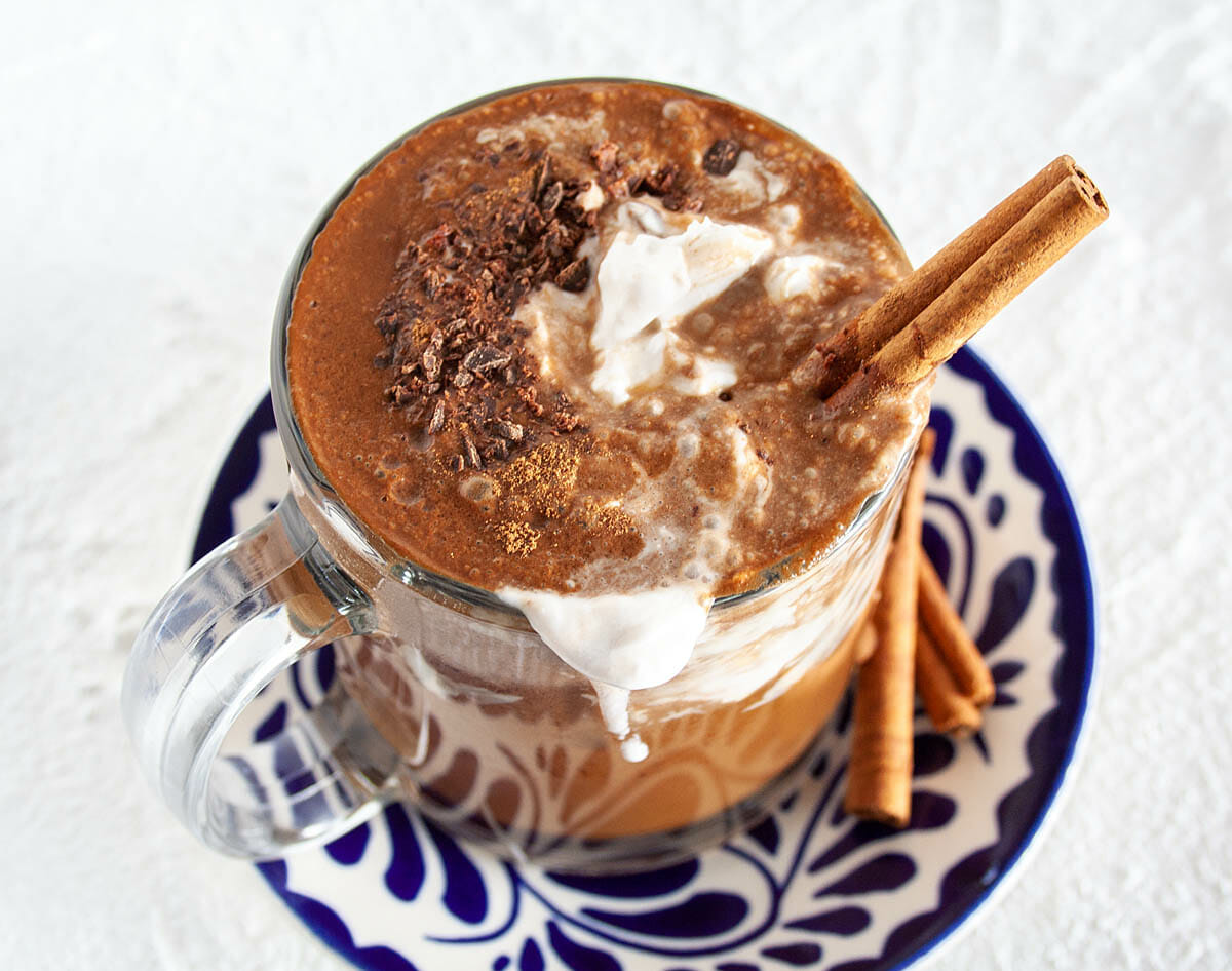 Gingerbread Hot Chocolate close up.