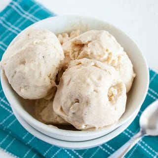 Vegan Vanilla Ice Cream with spoons.