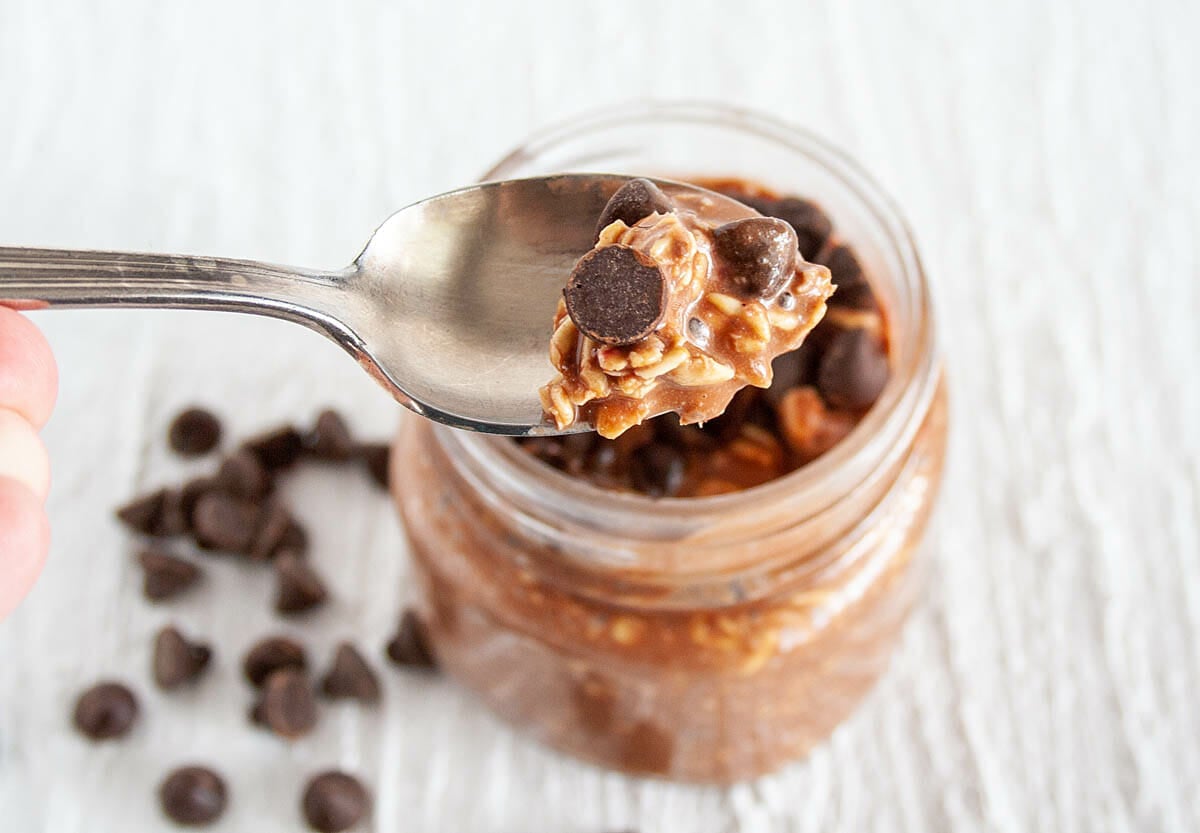 Spoonful of Chocolate Overnight Oats. 