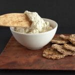 Tofu Ricotta close up with crackers.