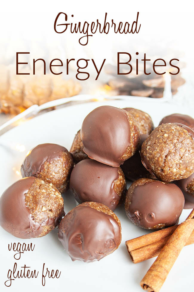 Gingerbread Energy Bites photo with text.