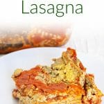 Vegan Spinach Lasagna photo with text.
