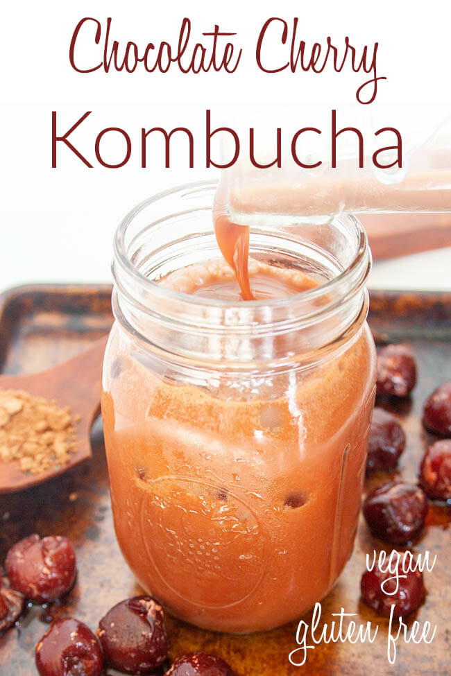 Chocolate Cherry Kombucha photo with text.