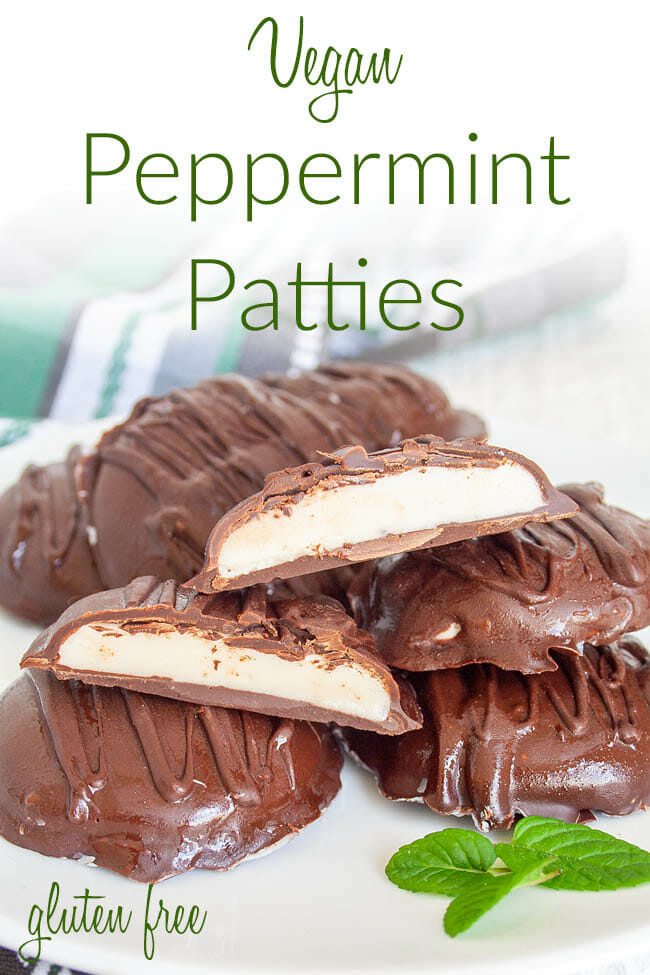 Vegan Peppermint Patties photo with text.