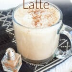 Maple Tahini Latte photo with text.