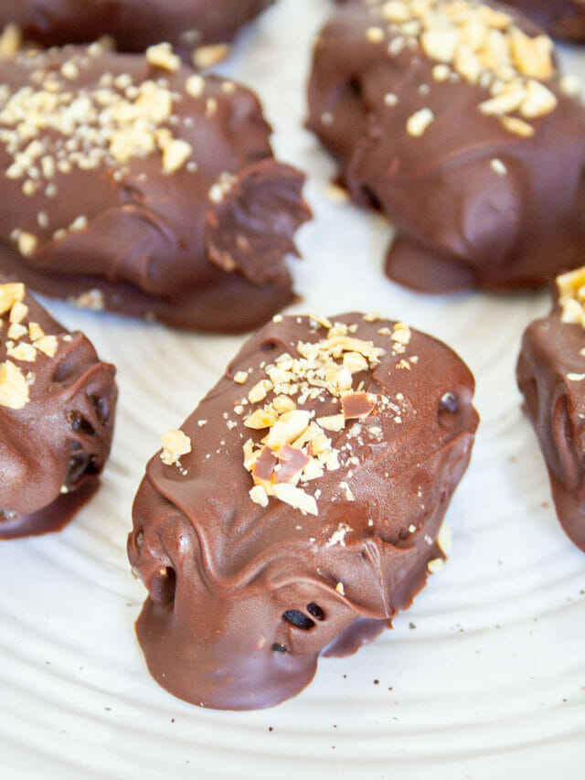Chocolate Covered Peanut Butter Stuffed Dates Create Mindfully