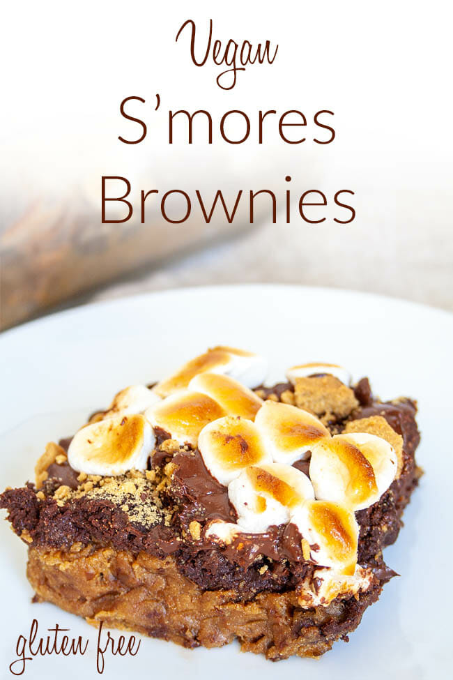 Vegan S'mores Brownies photo with text.