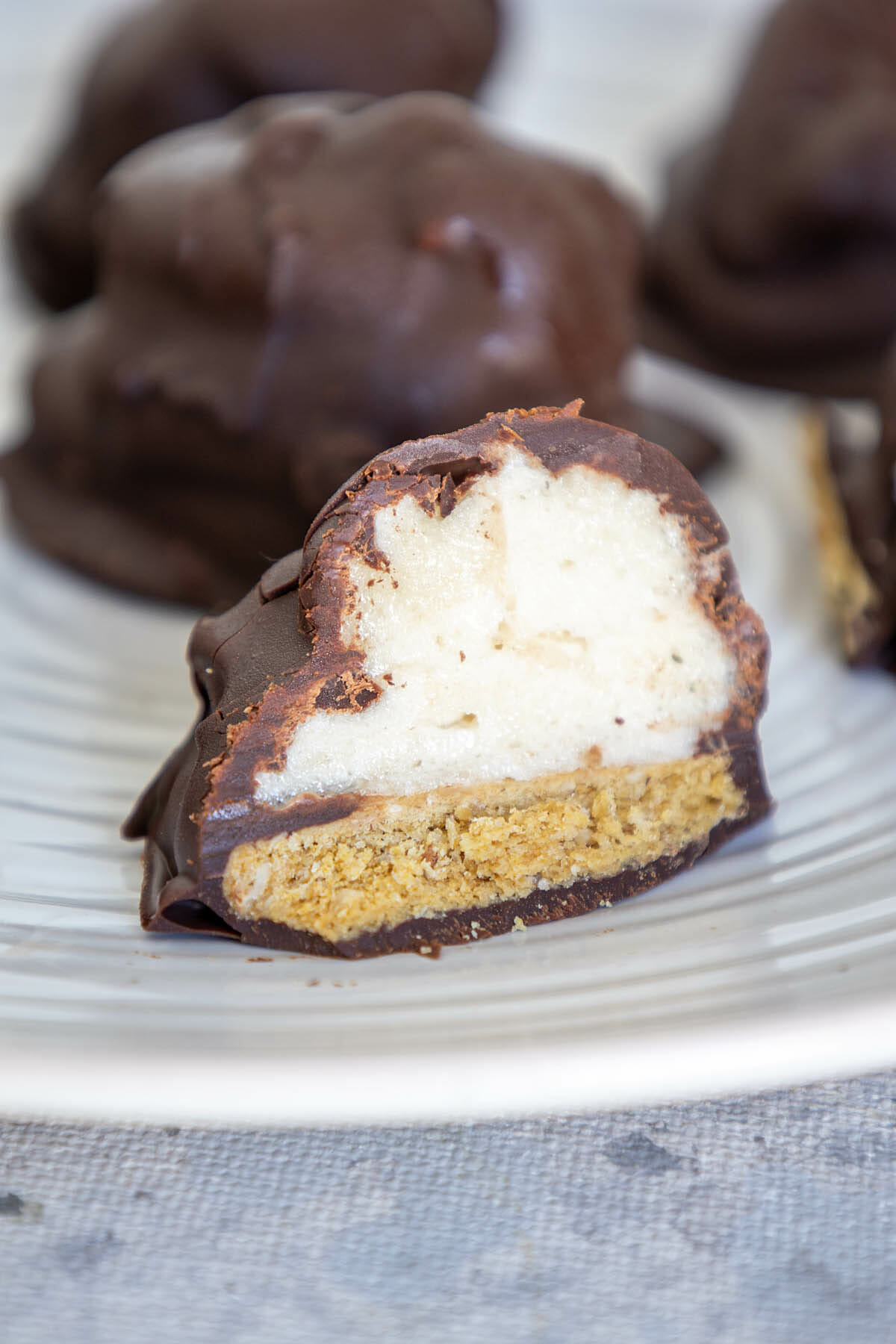 Vegan Mallomars on a plate.