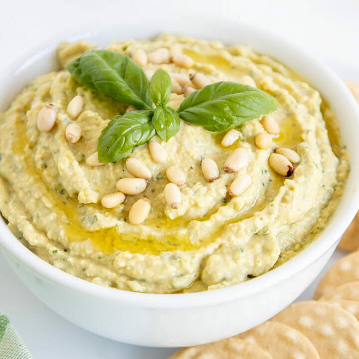 Basil Pesto Hummus - Create Mindfully