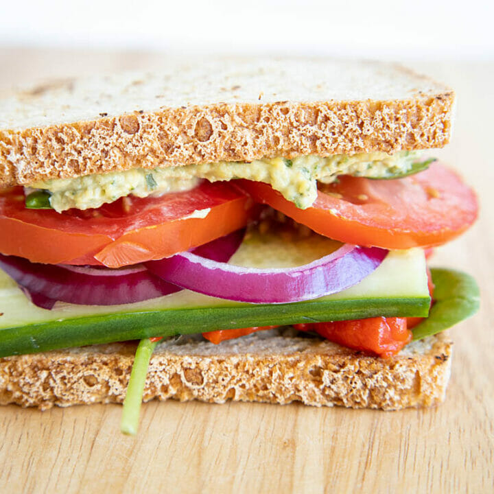 Veggie Sandwich with Hummus - Create Mindfully