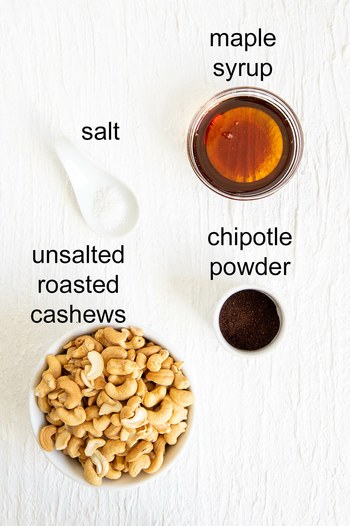 Ingredients with labels.