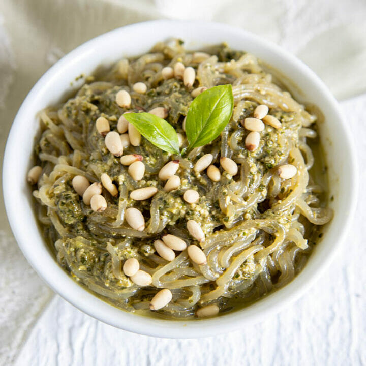 Vegan Pesto Shirataki Noodles Create Mindfully