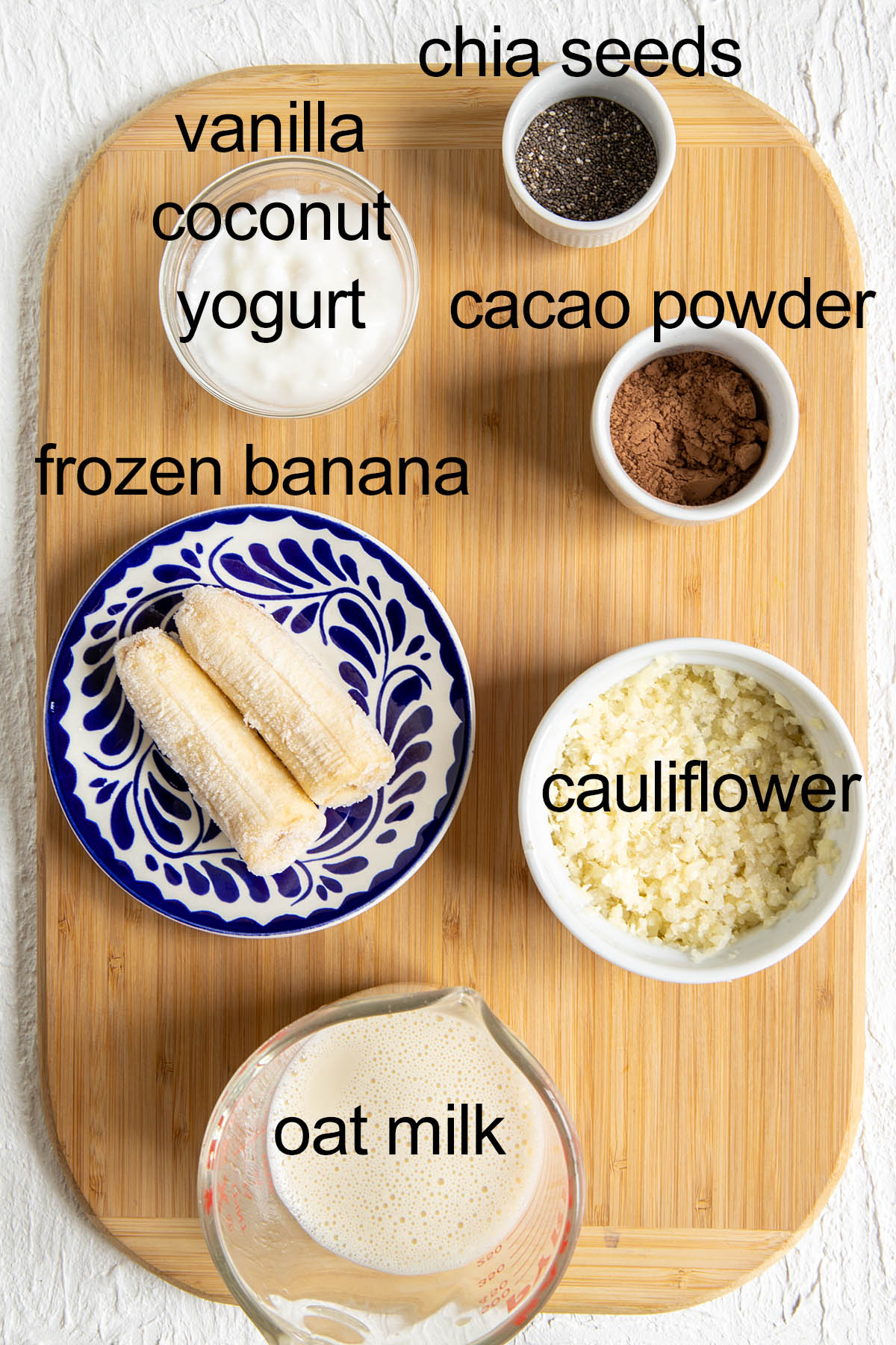 Ingredients with labels.