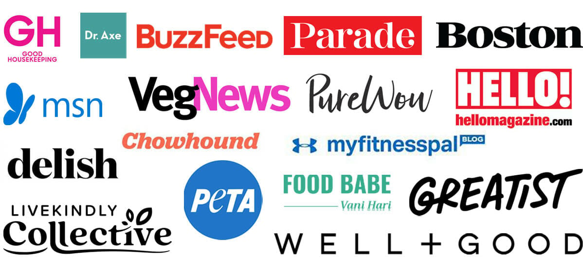 A list of magazines that Create Mindfully has been featured in like Good Housekeeping, Dr. Axe, Peta, and more.