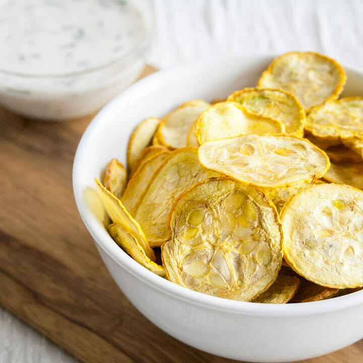 Salt and Vinegar Dehydrated Zucchini Chips Create Mindfully