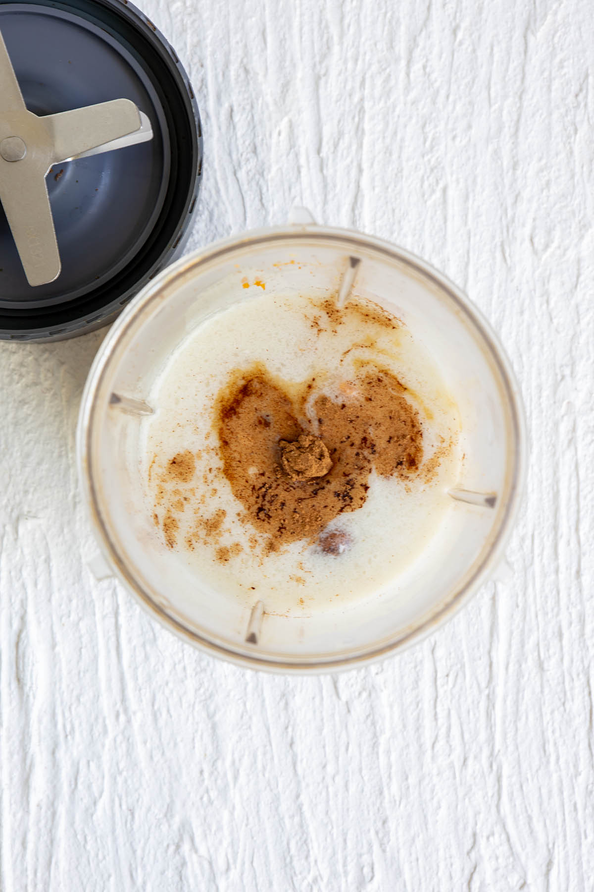 Ingredients in a Nutribullet blender.