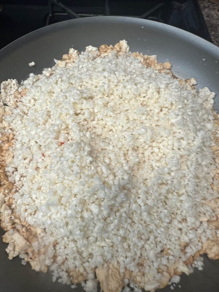 Vegan Cauliflower Fried Rice with Tofu - Create Mindfully