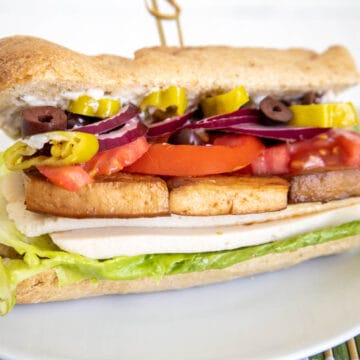 Vegan Sub Sandwich on a plate.
