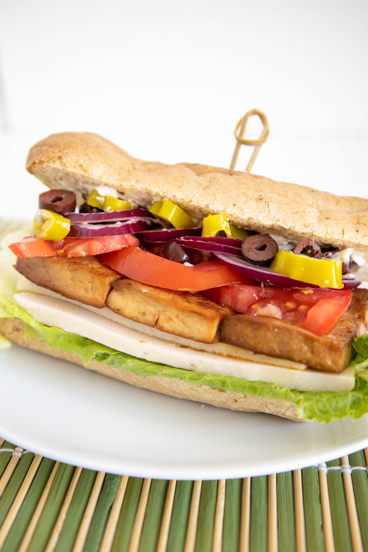 Vegan Sub Sandwich on a plate.