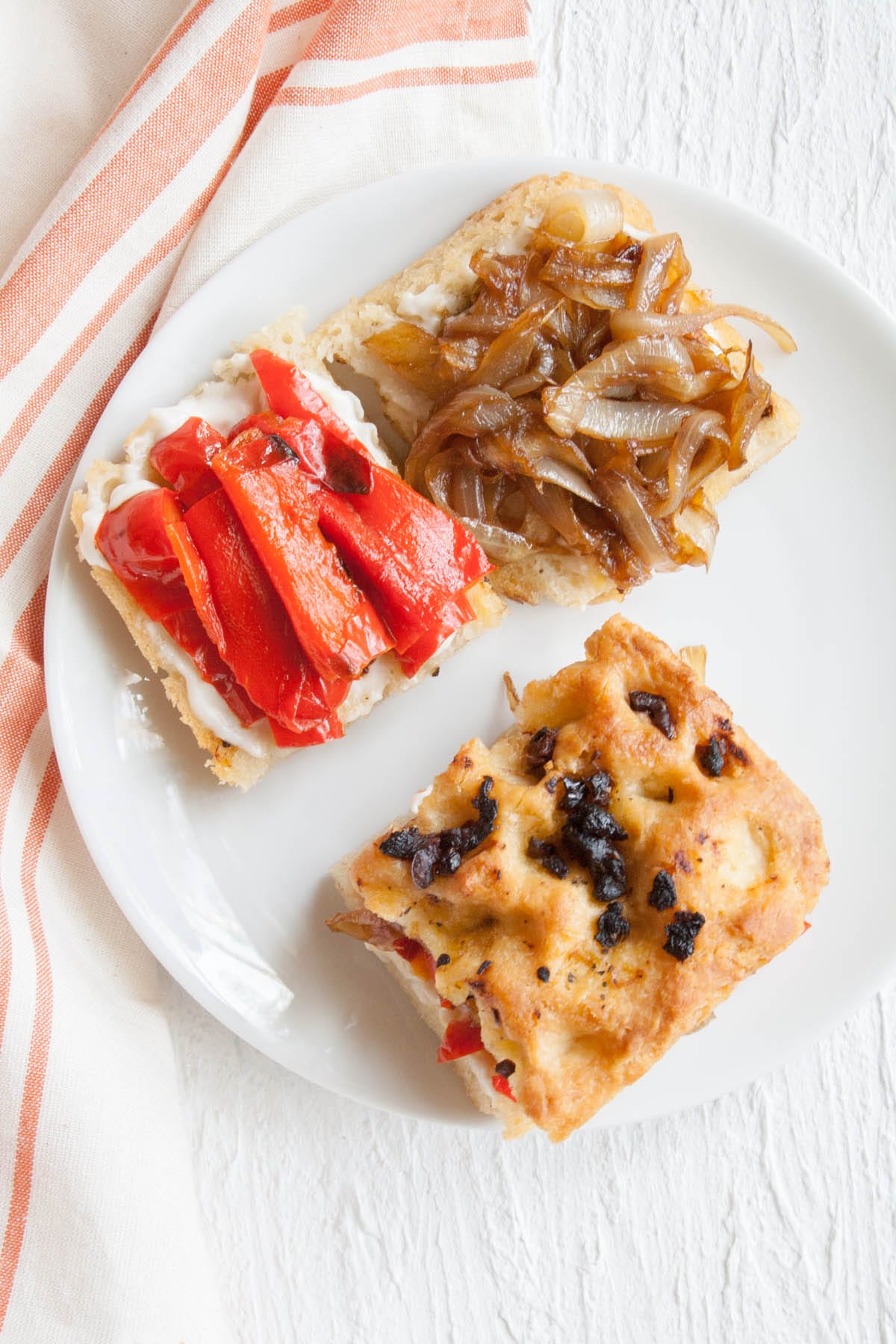 Vegan Focaccia Sandwich on a plate.