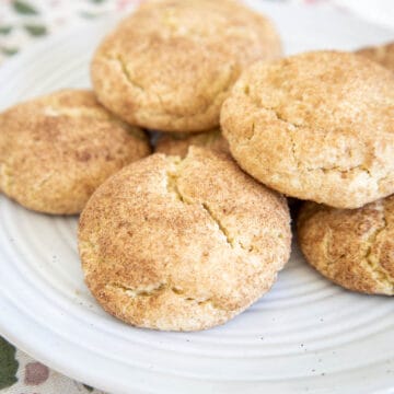 Vegan Snickerdoodles on a plate.