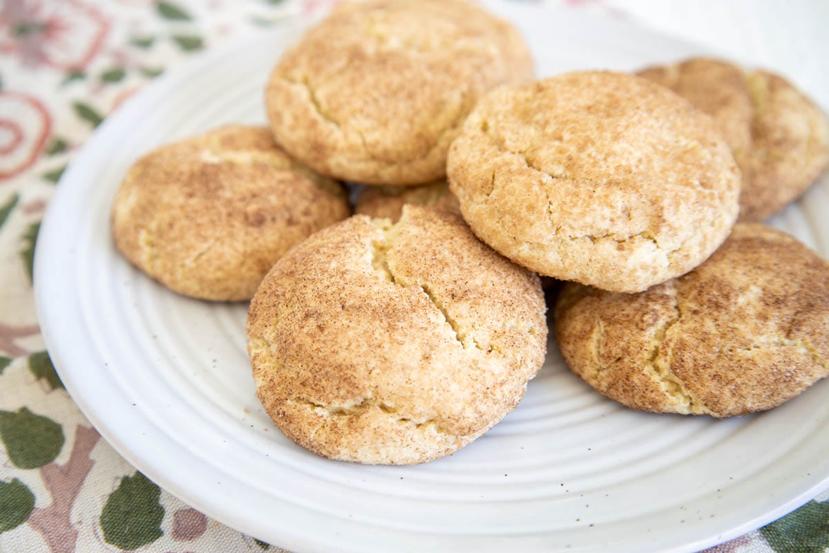 Vegan Snickerdoodles on a plate.