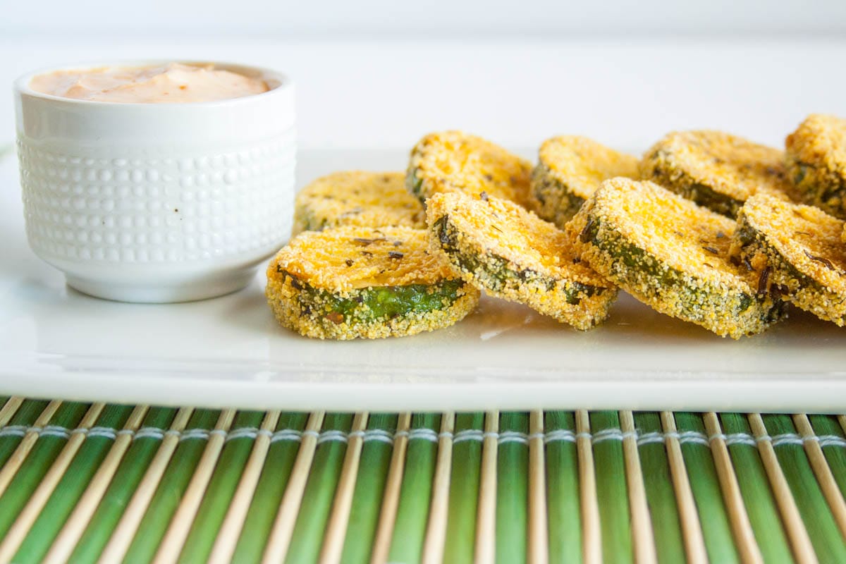 Fried Cucumbers on a plate.